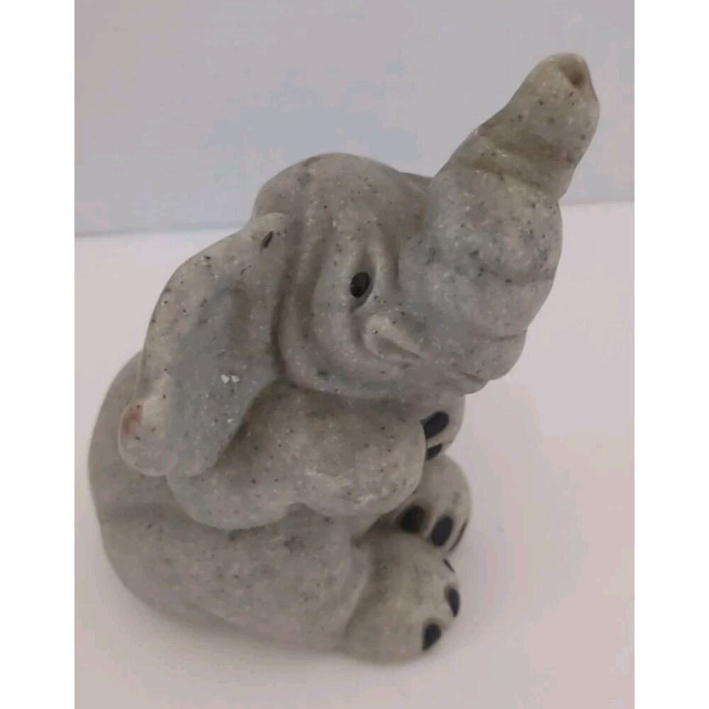 SECOND NATURE DESIGN QUARRY CRITTERS ELIJAH ELEPHANTS HEAVY RESIN